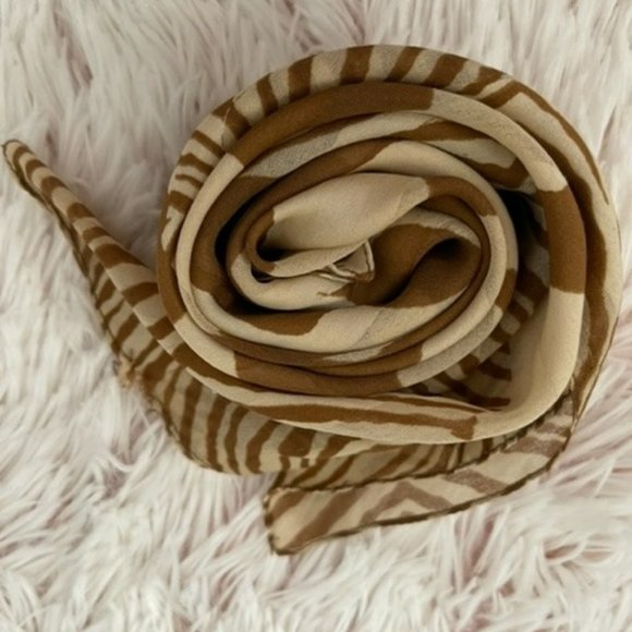 VINTAGE Animal Print Scarf Brown Shades - Picture 2 of 5